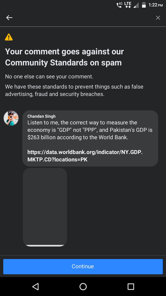 chandan_UP32's tweet photo. @FacebookIndia 
Dear Facebook,
Yesterday I made the following comment on a Pakistani video, after which you sent me a notice.
Please feel free to tell me which of your guidelines have I been disobeyed in the following comment. https://t.co/e2RT6t9lbX