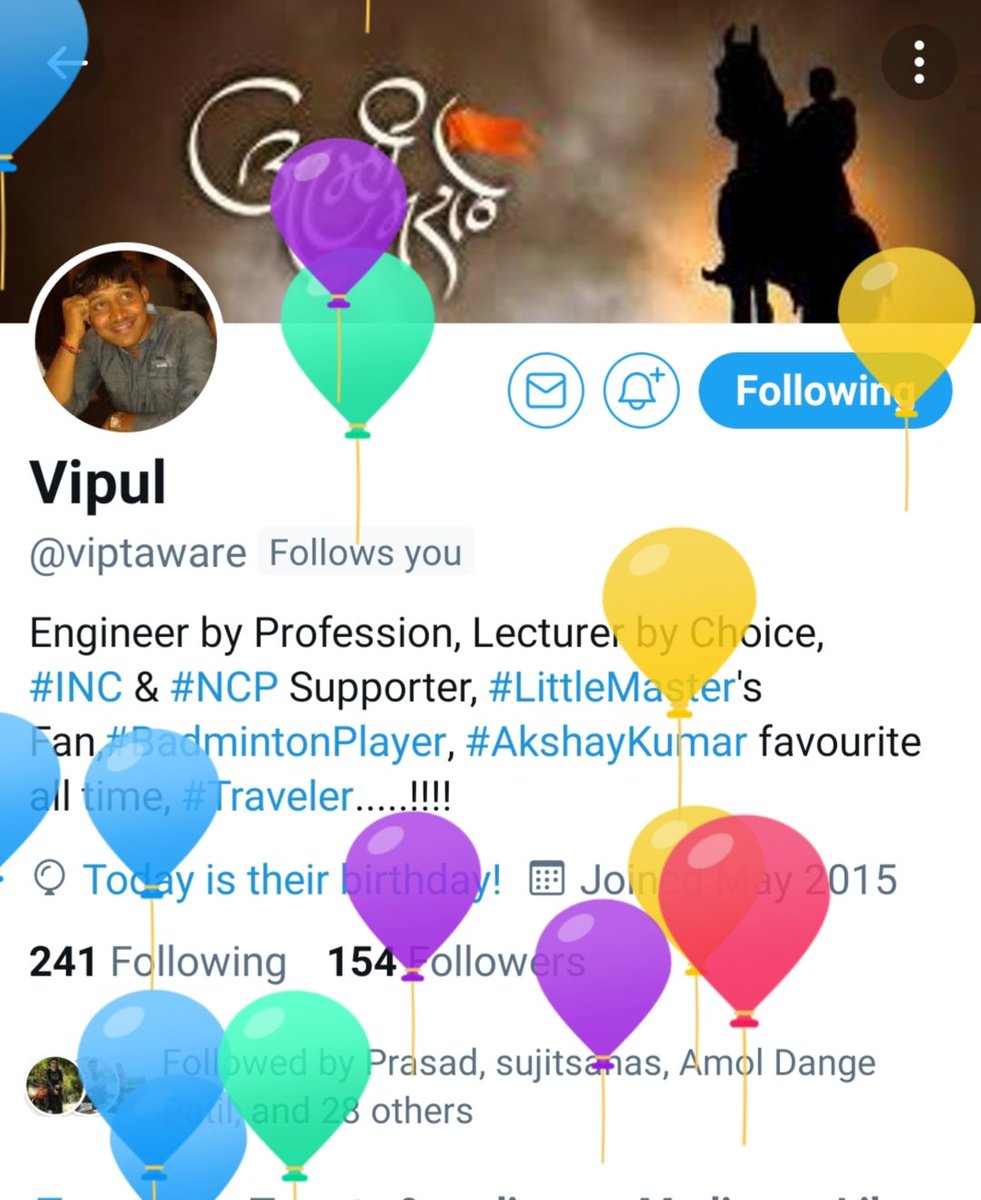 SwapnilSpeaks93's tweet photo. वाढदिवसाच्या खूप खूप शुभेच्छा
@viptaware 😊🤗
तुझ्या सर्व इच्छा आकांशा पुर्ण होवोत हीच गणपती बाप्पा चरणी प्रार्थना.🙏
#Support_System 💪😎 https://t.co/CDd3qD7VwK
