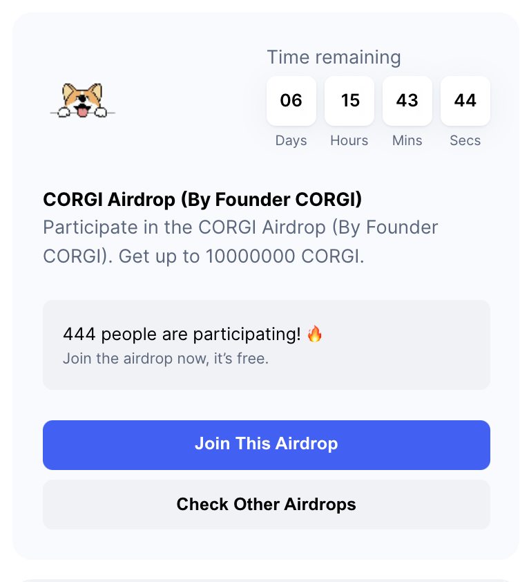 CorgidogeEstate's tweet image. #CORGI airdrop is started at @CoinMarketCap 
Join at: coinmarketcap.com/currencies/cor…