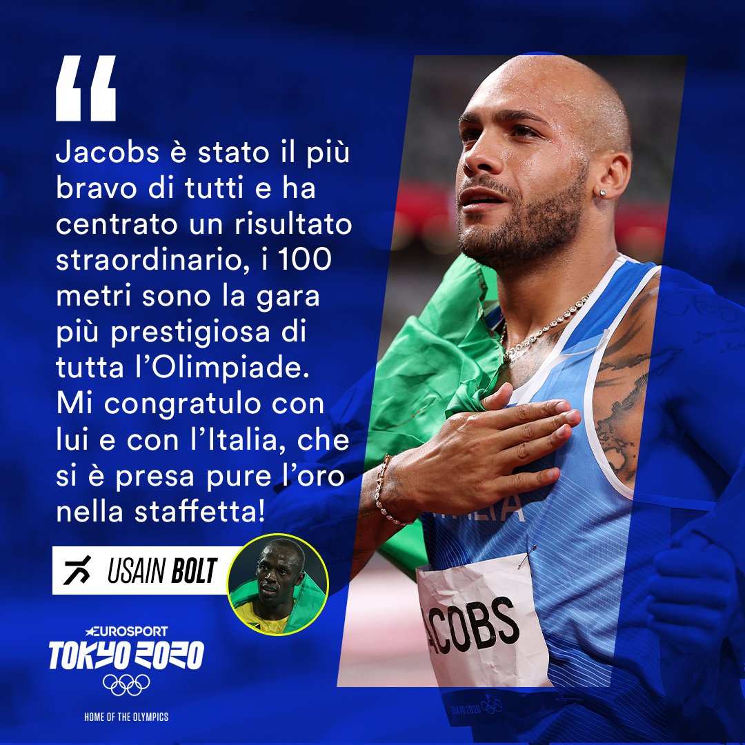 Eurosport_IT's tweet photo. Adesso anche il RE dell'atletica incorona il nostro Marcell Jacobs 👑🇮🇹🤝🇯🇲 ►https://t.co/BqxFqN3lCv

#Bolt | #Jacobs | #Tokyo2020 | #Athletics https://t.co/Q1ZSDioJDZ