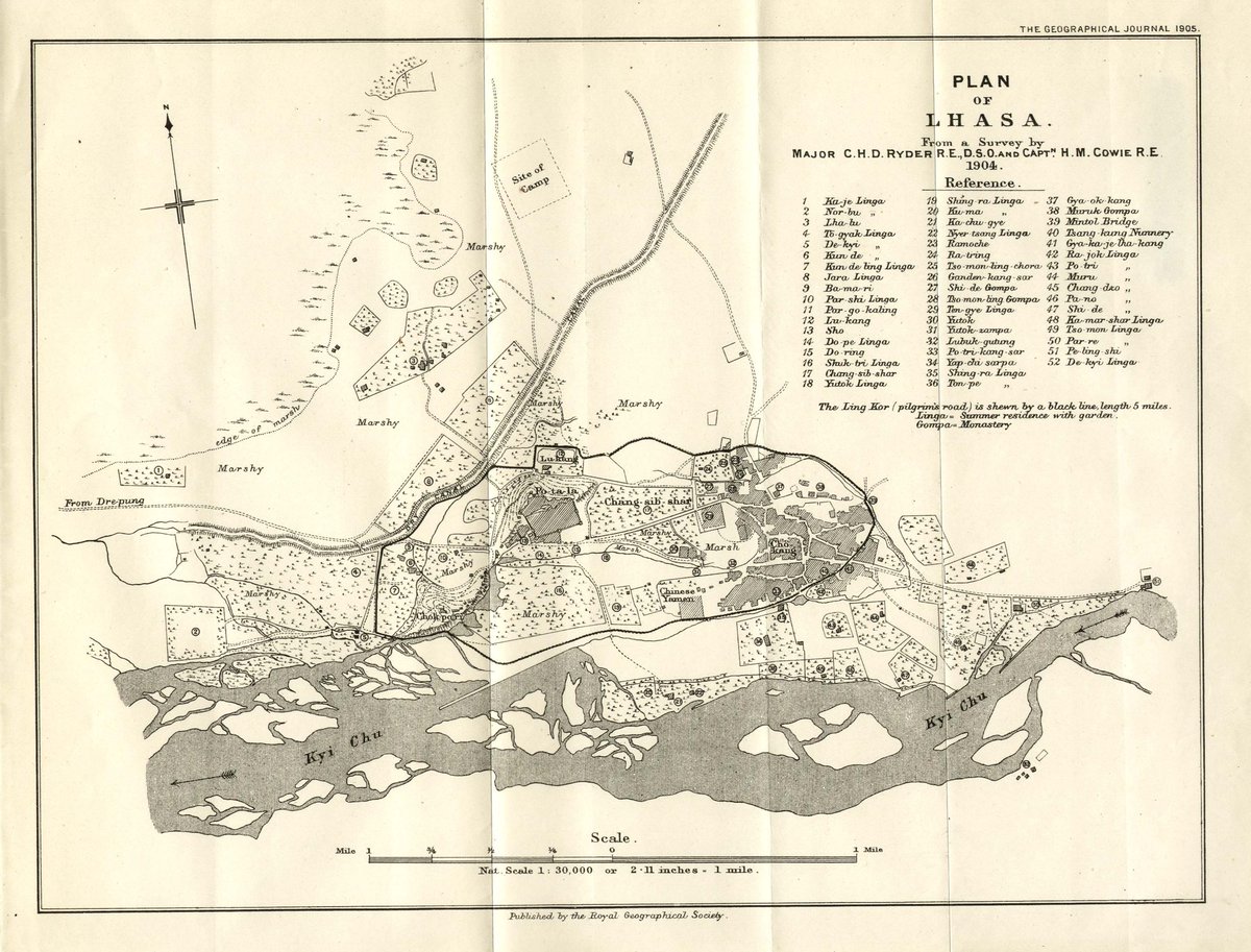 1904年
チベット・ラサの地図 