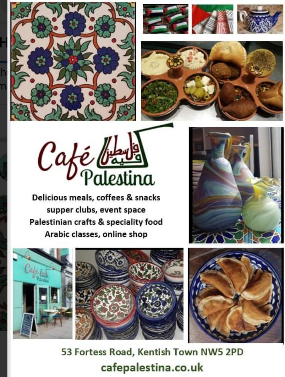 CafePalestina's tweet photo. Cafe Palestina August opening Fri to Sun 11 to 6 and Bank Hol. Monday https://t.co/xOXK2FAw1A