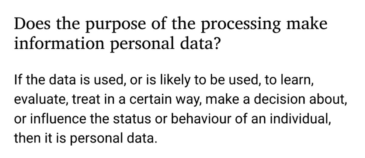 EinsteinsAttic's tweet image. ...of #determining or influencing the way in which that individual is #treated" - i.e. will/will not @Apple #report you to the #authorities?

Note this #legal definition covers ALL such #processing, regardless of the #outcome - as is made even more explicit in the next section 👇