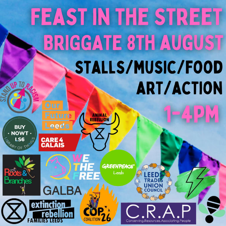 buynowtls6's tweet photo. Come say hello! ๐
Stalls/music/activities for children/free delicious vegan food on Briggate between 1-4pm no matter what the weather โ๏ธโ๏ธ
Event page with some more info: https://t.co/IhgsxVKbgR
#buynowt #leedsaction #libraryofthings #circulareconomy #challengeconsumerism https://t.co/Sm5BAUl2eW