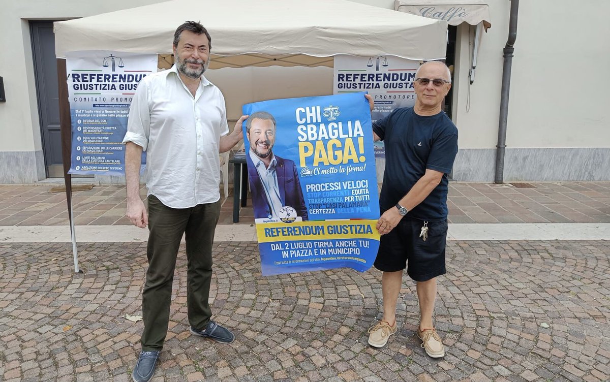 augussori's tweet photo. Mattinata coi militanti della #Lega al gazebo organizzato a #Tavazzano per la raccolta firme a sostegno delle 6 proposte di referendum sulla giustizia.
#ReferendumGiustizia #GiustiziaGiusta #vieniafirmare✍🏻 #Lodigiano https://t.co/VbxjTfCbND