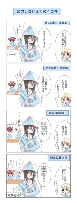 継続高校の期末試験前のようすです

#ガルパン 