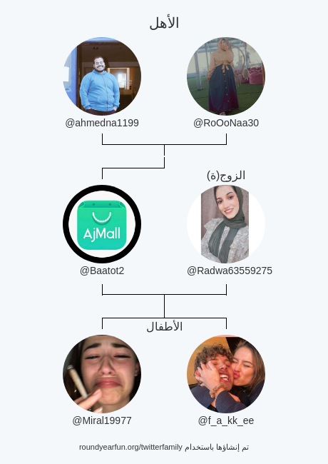 Baatot2's tweet photo. أسرتي على تويتر:
الأهل: @ahmedna1199 @RoOoNaa30
الزوج(ة): @Radwa63559275
الأطفال: @Miral19977 @f_a_kk_ee

via https://t.co/7N6zM301Zf

⠀ https://t.co/xymjAtjMKO