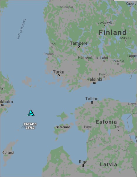 Callsign:#FAF7410
Operator:French Air Force
Model:#Rafale C
ICAO:3ACBAA
Speed:550.1 mph

Departed Helsinki Vantaan Lentoasema

@Armee_de_lair https://t.co/CDWqO2cOfN