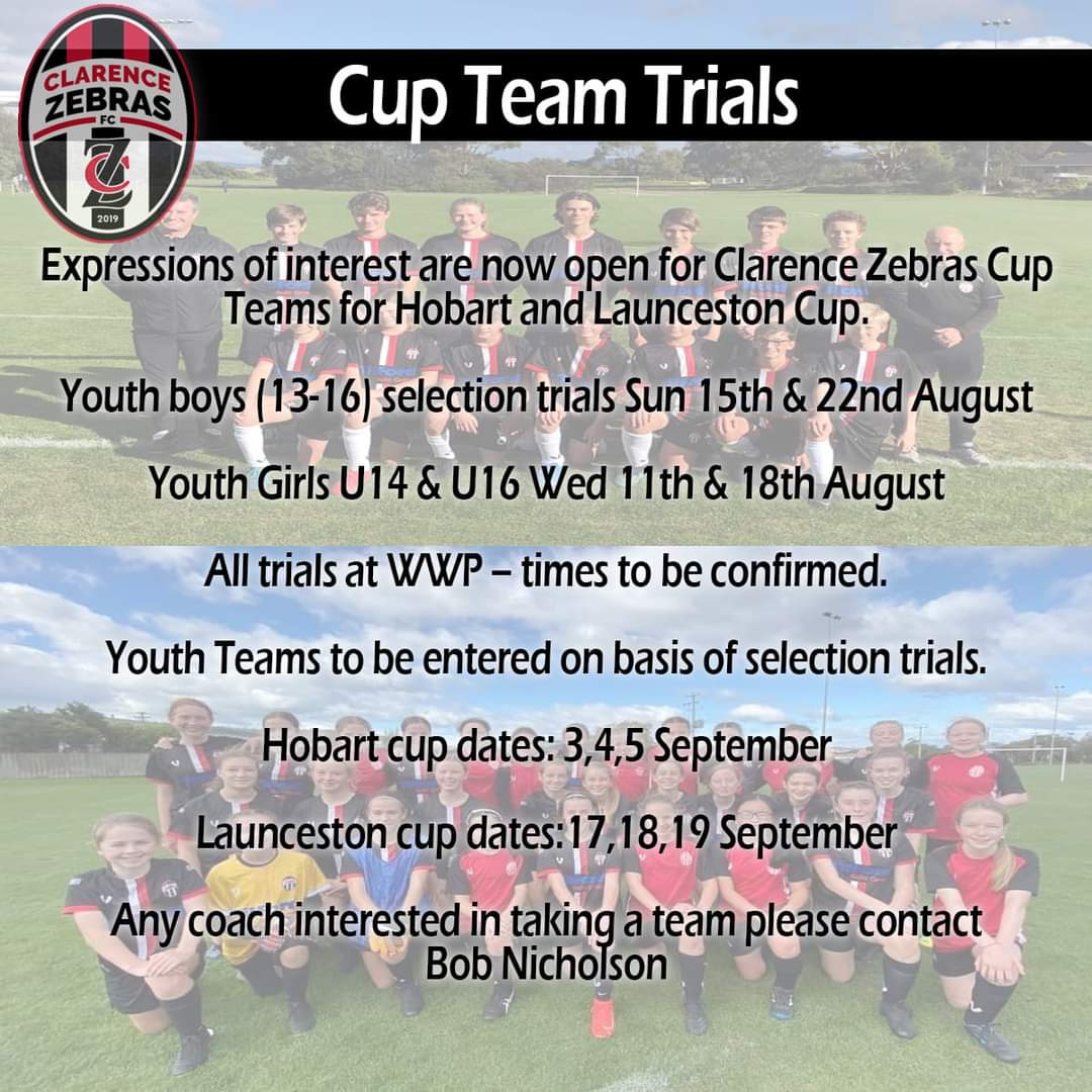 Trials for cup teams are approaching soon. Expressions of interest are now open. To fill in an EOI please follow the link below:

forms.gle/dYKESBsgvFrXDJ…