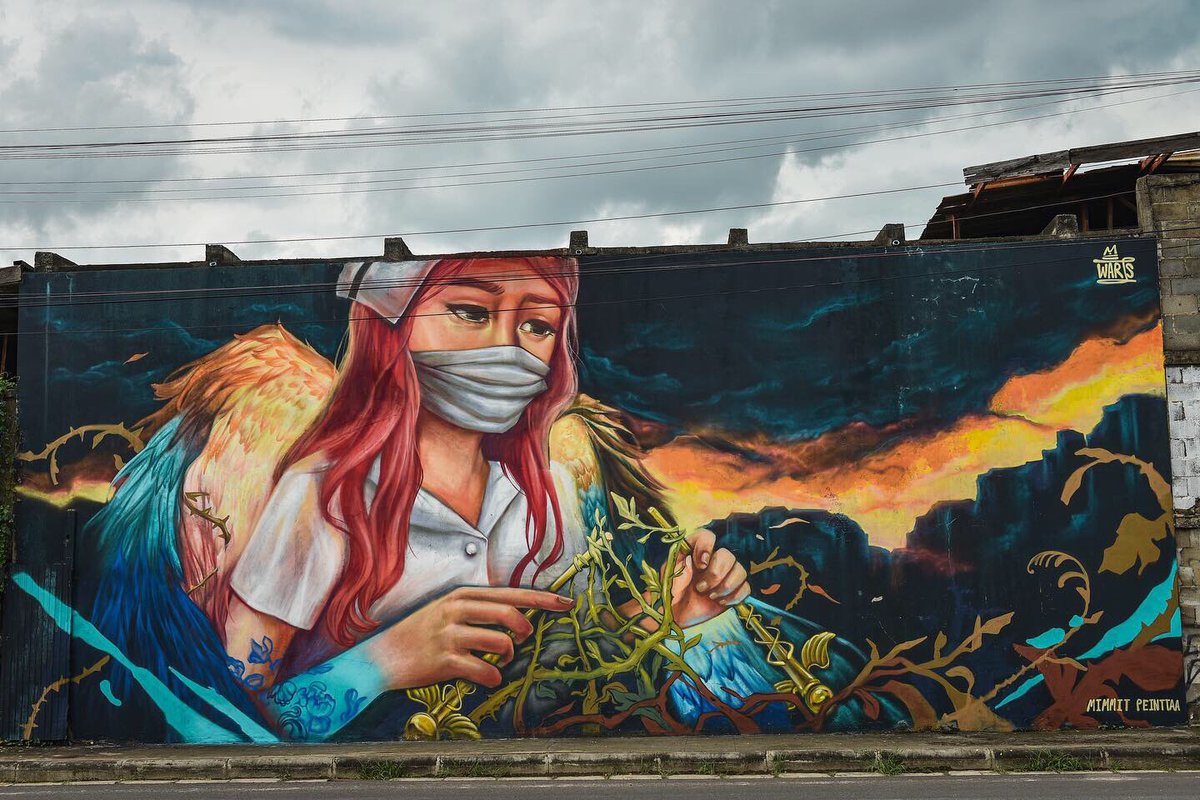 My graffiti wall paint for “Mimmit Peinttaa” The women graffiti event in Helsinki, Finland. Empower the girls power and give the energy to the front line. 
Check out all of my graffiti https://t.co/OA4wIXN3t8
#graffiti #streetart #spraypaint #muralart #art https://t.co/WswZYv8ihv