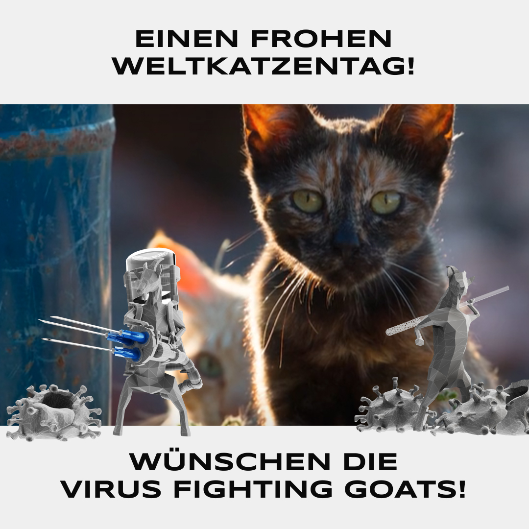 Happy #Weltkatzentag y'all! ❤️🐐💉💉
#ImpfenRettetLeben 
#ImpfenSchuetzt 
#aermelhoch 
#ärmelhoch