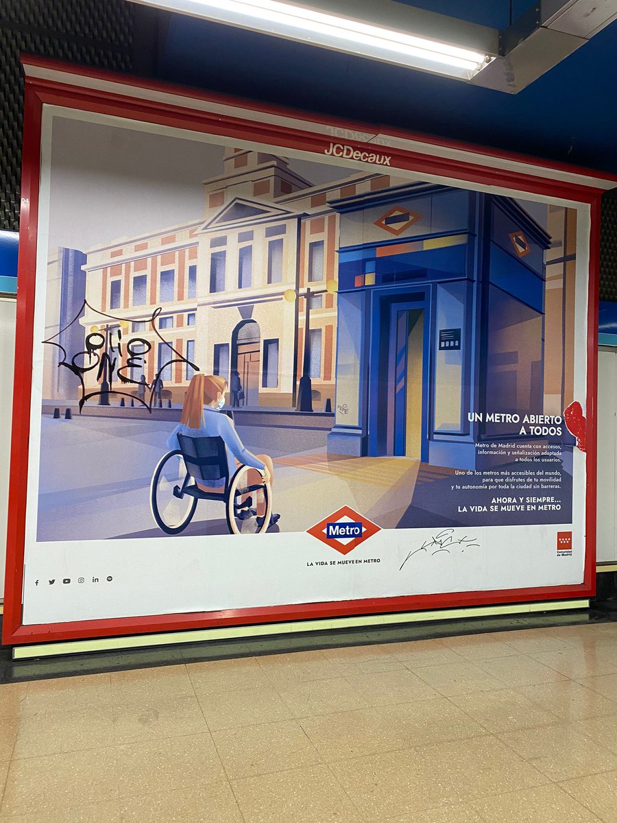 Un poco pronto para esta campaña de <a href="/metro_madrid/">Metro de Madrid</a> que nos crea falsas ilusiones. A día de hoy, más de un 30% de las paradas aún son inaccesibles. Según el plan de accesibilidad, en 2028 el 18% de las paradas seguirá siendo inaccesible, entre ellas las dos más cercanas a mi casa.