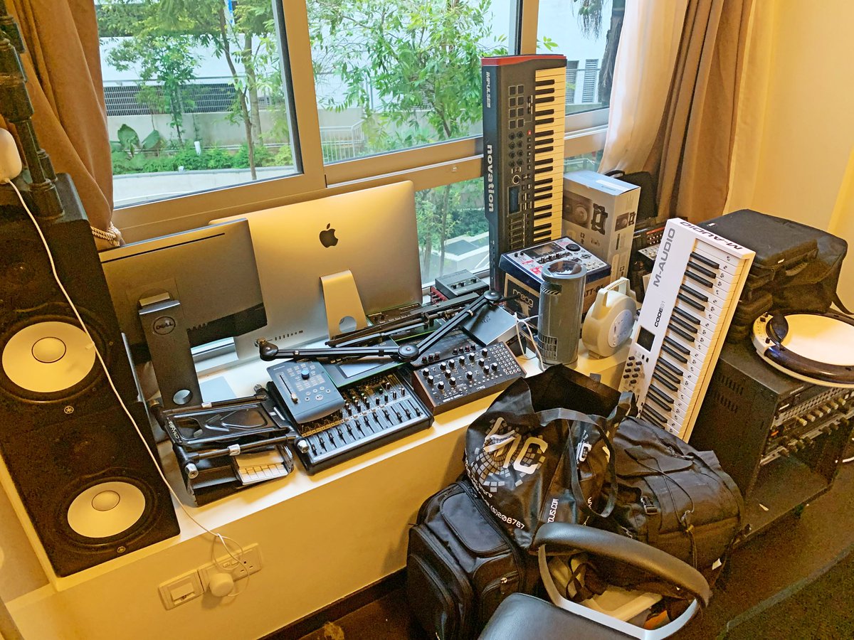 SlackSounds's tweet image. “A shitload.”

“What is, how much gear can you fit into one small condo music production studio?”
