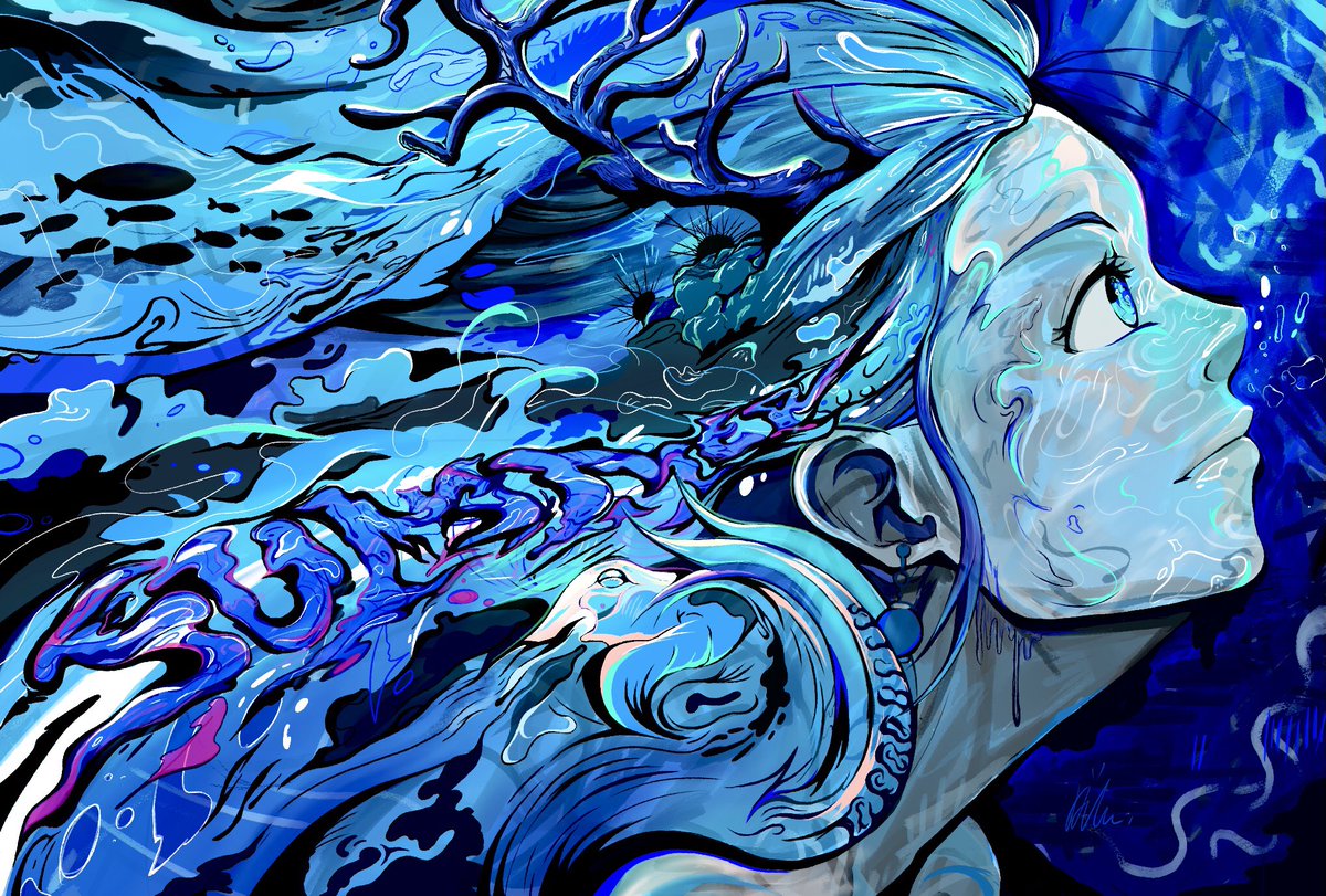 夏海」 #夏を感じるギャラリー2021 #イラスト #デジタルイラスト