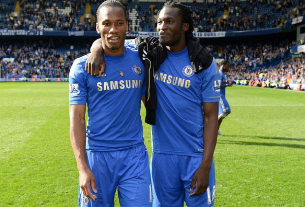 Lukaku and Drogba during his first spell
