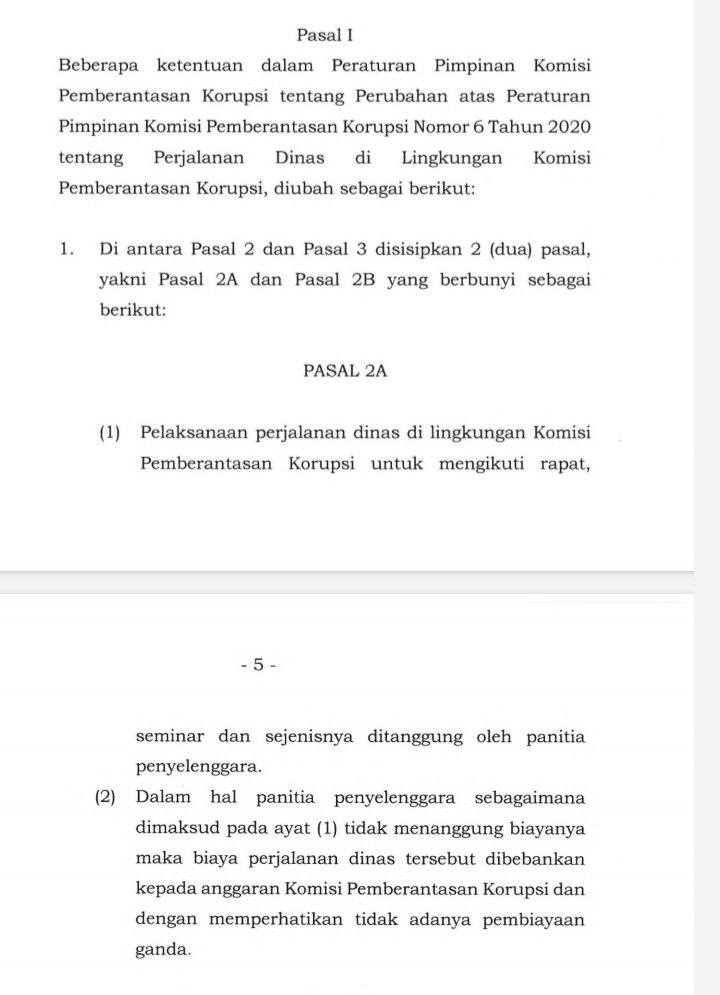 sabirlaluhu's tweet photo. Apa benar @KPK_RI sekarang jadi "tukang palak" ya Pak @Nurul_Ghufron? Kenapa perjalanan dinas pegawai/pejabat KPK untuk rapat, seminar, &amp; sejenisnya ditanggung panitia penyelenggara? Makin aneh peraturan di era pimpinan KPK periode 2019-2023. Cc @LaodeMSyarif @SautSItumorangk. https://t.co/pD3pMZCHSn