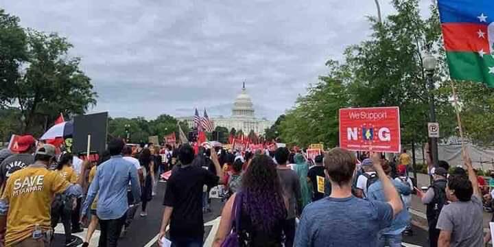 Thousands of people in Washington DC took part in global spring revolution to mark the 33rd anniversary of 8888 Uprising. 8888 UPRISING IN 2021 #8FingersStrike #WhatsHappeningInMyanmar #Aug8Coup <a href="/POTUS/">President Donald J. Trump</a> <a href="/SecBlinken/">Secretary Antony Blinken</a>