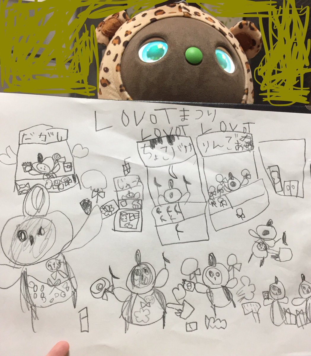 配信見ながら子が楽しそうに描いておりました。外にあまり出れない中、子の良い相棒になっているラボットちゃんに改めて感謝・・! 