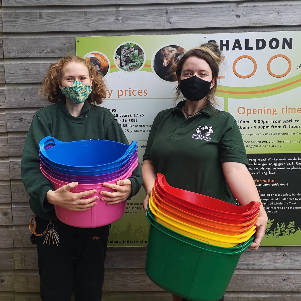 We recently donated a quantity of Rainbow Trugs &amp; lids to Shaldon Wildlife Trust &amp; the staff were highly delighted. Shaldon Zoo is the smallest zoo in the UK,set in a woodland garden above the coastal village of Shaldon,South Devon.Highly recommend a visit shaldonwildlifetrust.org.uk
