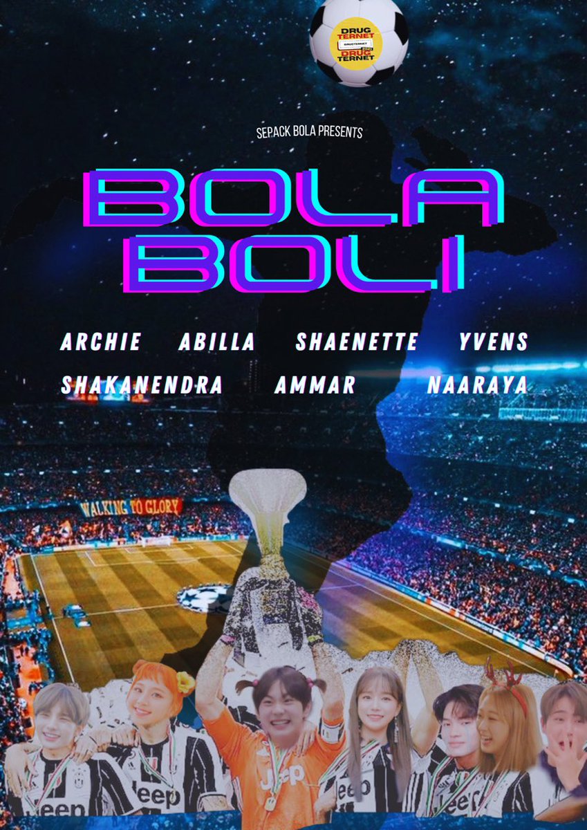 Sepack Bola presents
Sebuah kisah:

⠀ ⠀ ⠀⠀ 🄱🄾🄻🄰
⠀ ⠀ ⠀⠀ 🄱🄾🄻🄸
⠀ ⠀ 📍Druter Universe 

"Apapun perannya kita tetap Bola Boli ( Bocah Lapangan Bobolan Liang lahat )"