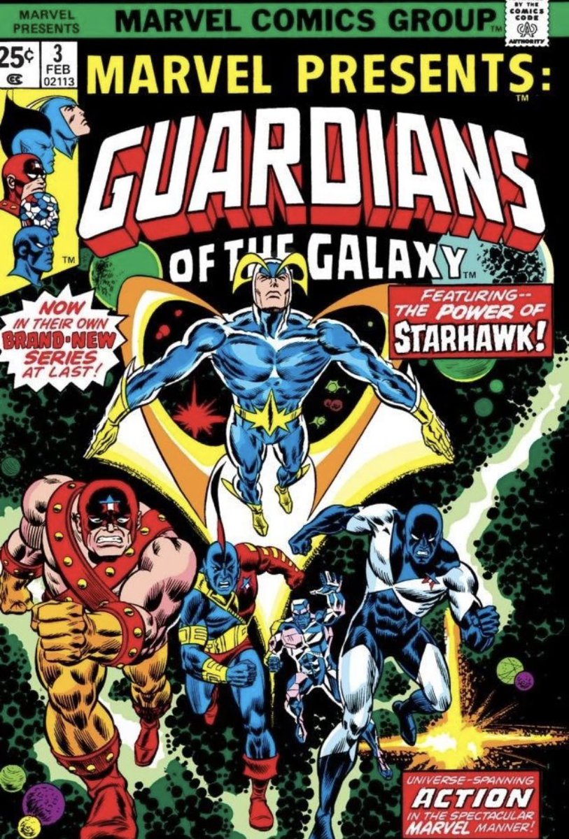 dano_cosmic's tweet photo. I wonder if one of the future #WhatIf eps or another animated show could end up being the original #GuardiansoftheGalaxy. Would prefer live action though. Do not like the Ravagers version we saw.
✨
#MarvelPresents #3 (Vol. 1, 1976), cover by #AlMilgrom/#JohnRomita/#DannyCrespi https://t.co/rxwPScttPN