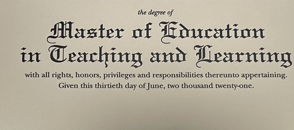 msperry20's tweet photo. It’s official, I received my diploma. I now have my #Masters. It feels so good!! 😊🎉 https://t.co/j3RM2CyRIK