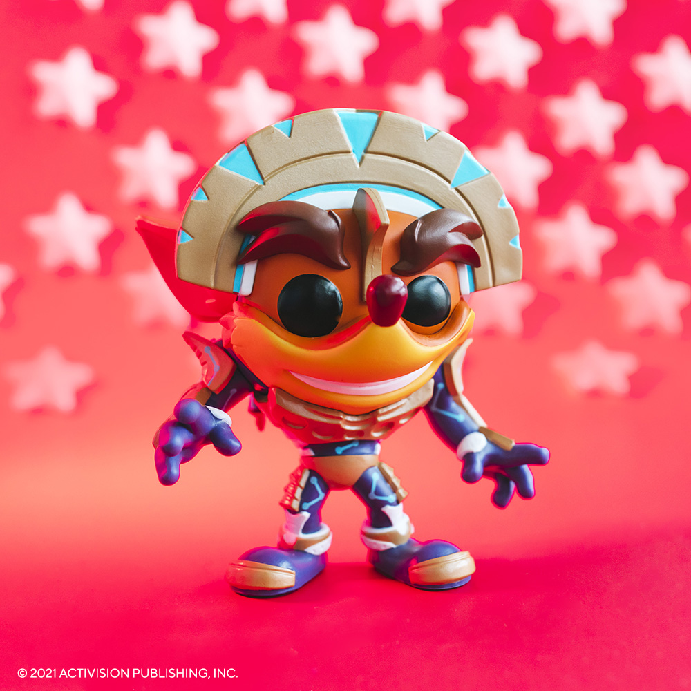 OriginalFunko's tweet image. Here is a closer look at the #FunKon exclusive Crash Bandicoot - Crash in Mask Armor (Metallic) Pop! Available now at @Walmart! bit.ly/3CtmYah #FunKon #FunKon2021