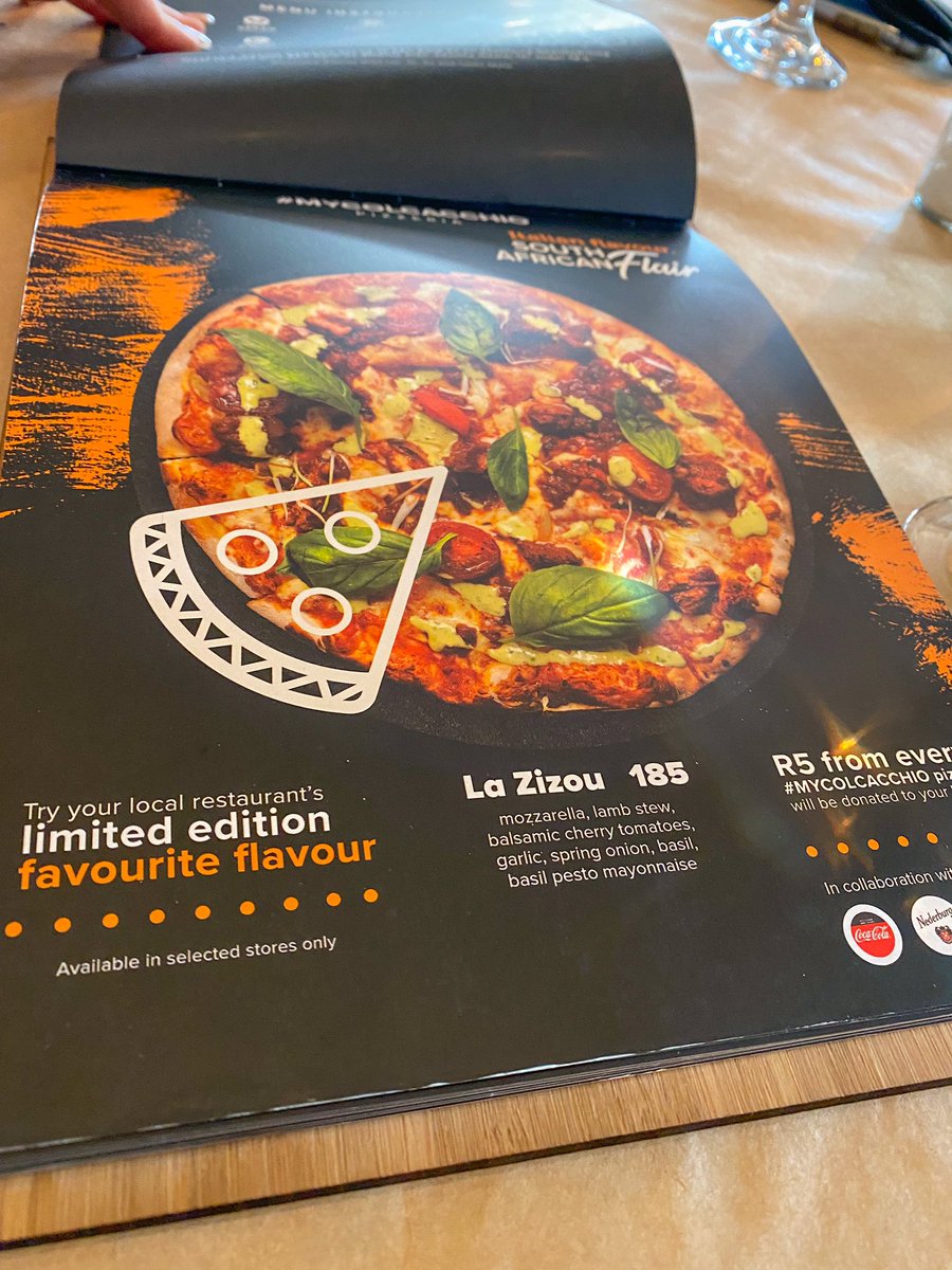 by_megantoni's tweet photo. Did you know that when you purchase your favourite “local flavour” meal from your local @ColCacchio they donate R5 to an NGO/Charity in the area??
Find your closest Col’Cacchio here: https://t.co/HZWCaN4UkV
#MyColCacchio #LocalRestaurantLove #Ad https://t.co/96FwW0Qk15