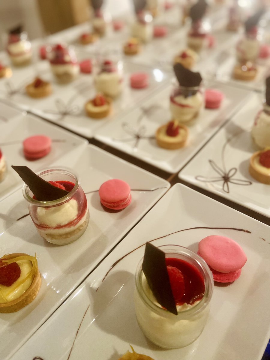 Trio of Lemon and Raspberry desserts for #Fi&amp;Nathans #somersetwedding <a href="/Pennard_House/">Pennard House</a>