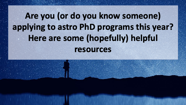 A 🧵 with resources for applying to PhDs in Astrophysics  👇👇👀 #AcademicChatter What resources do you recommend? 😊