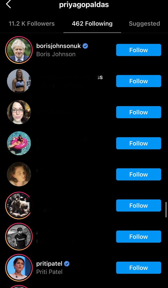 MuradMerali's tweet photo. I was so excited for Priya to go into Love Island but she’s following Priti Patel?! As in Priti who wants to create immigration detention centres? Fine people who protest? Help deport windrush victims? WHO FOLLOWE PRITI PATEL?? Bye 👋 #loveisland https://t.co/sQkTcv1ZRU