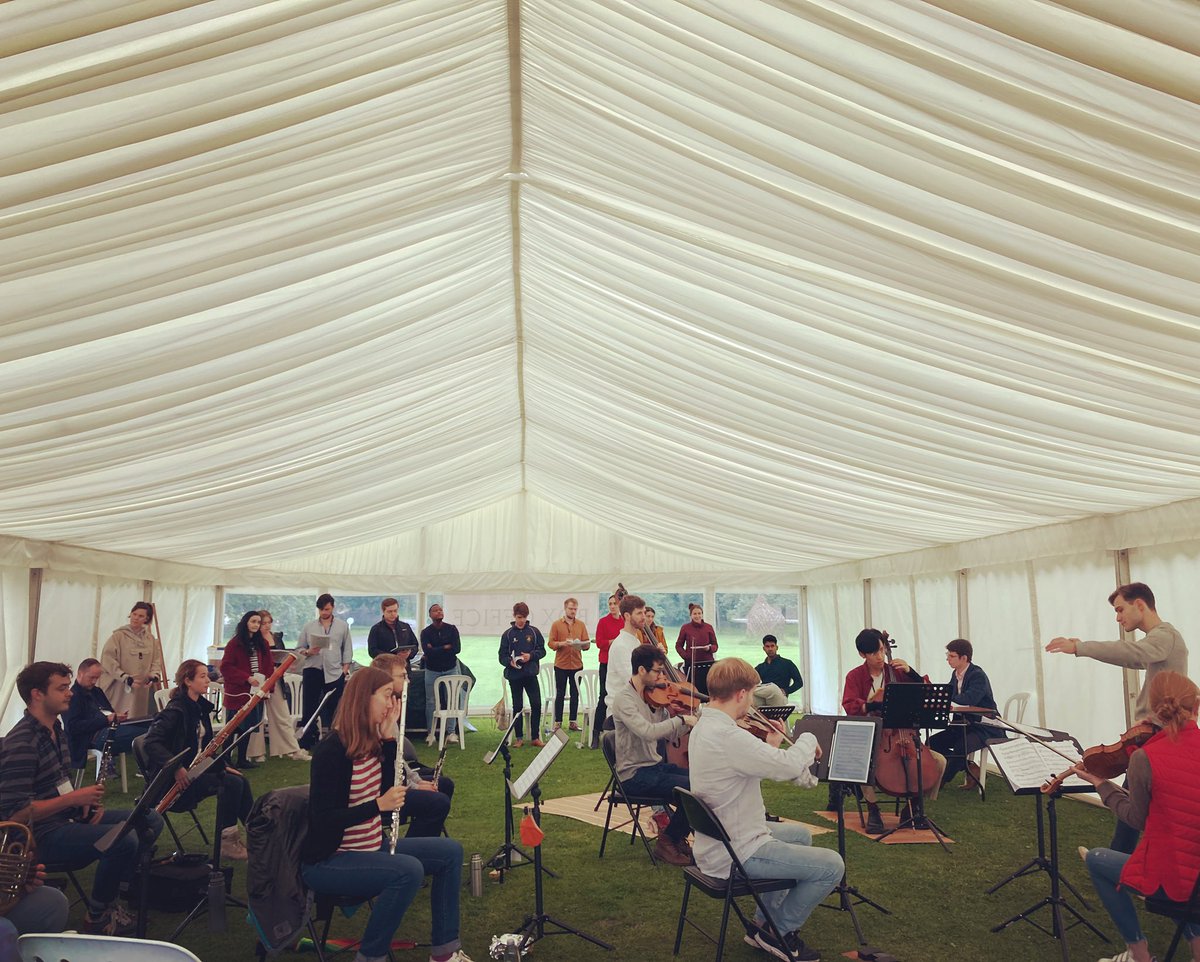 WaterperryOpera's tweet photo. Sitzprobe underway in our #boxoffice tent! Hello rain! 🌧 However, the cast and orchestra are sounding epic 🥳 #WOFElixir
Tickets still available for all nights! Come and enjoy a evening full of love and laughter! For tickets (link in bio)
#opera #music #festival #summer https://t.co/kQwiDXohoK