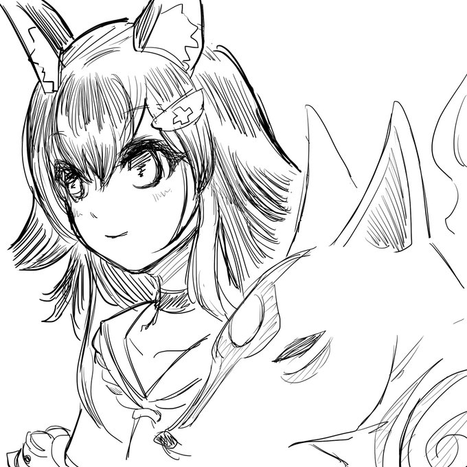 「大神とミオ」 #みおーん絵 