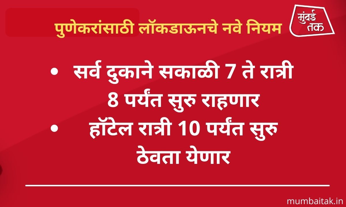 mumbaitak's tweet image. पुणेकरांसाठी लॉकडाऊनचे 'हे' नवे नियम 

@AjitPawarSpeaks | @OfficeofUT 

#PuneLockdown #MaharashtraLockdown #AjitPawar #MaharashtraCorona