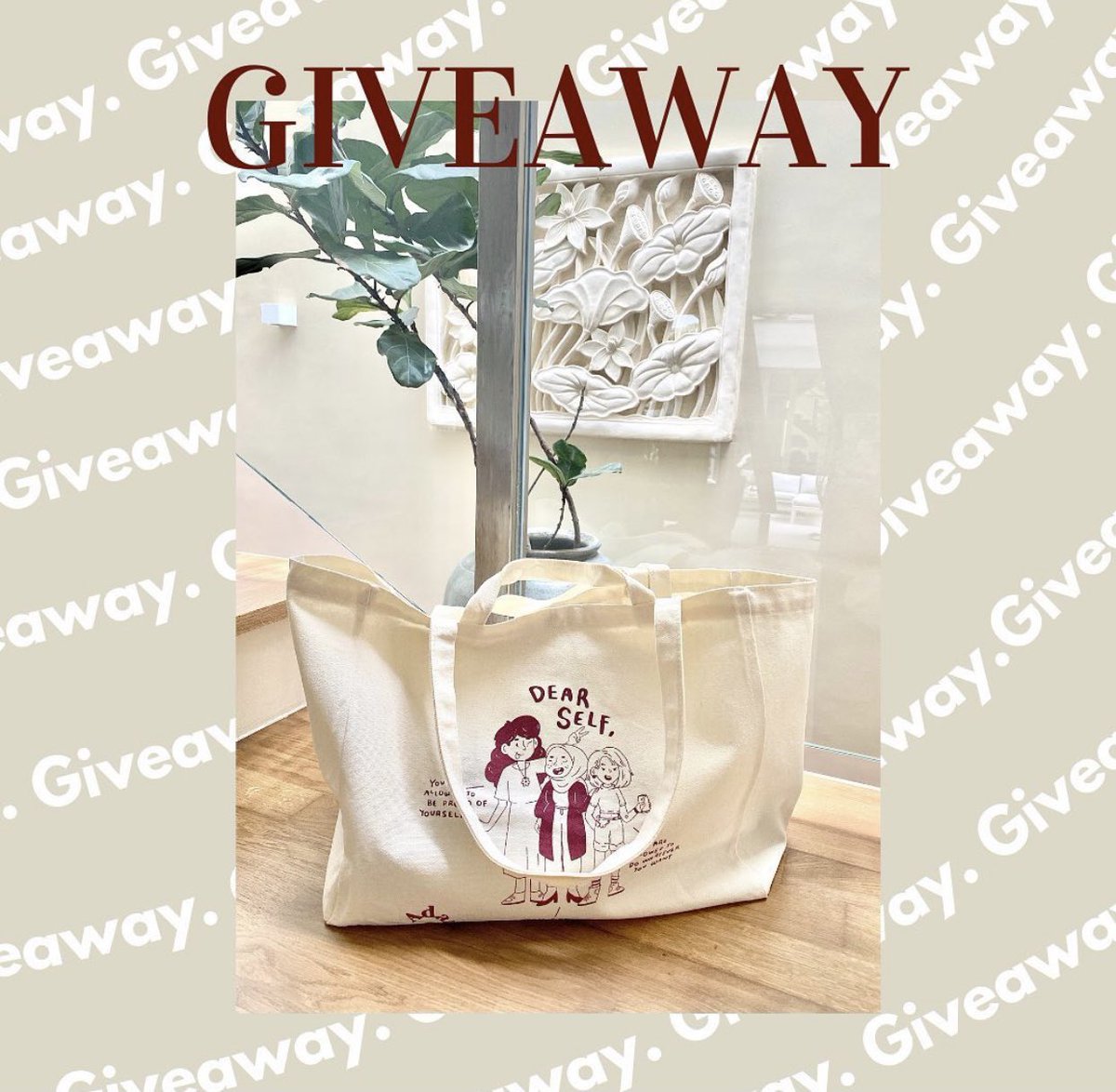 shopadanakl's tweet photo. Hi guys! During this pandemic my business running slow &amp; I’m doing this giveaway contest for “dearself” tote bag. Please help me RT this. Means a lot to me 🥺❤️ #shopadana https://t.co/JJSFOMH7MI click this post to know more about this giveaway! https://t.co/SUaUFdXkct