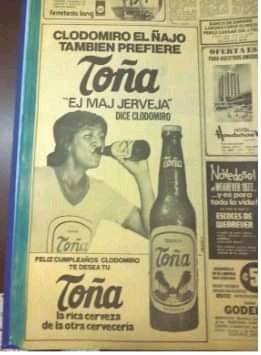EntrelineasNoOf's tweet photo. LA FOTO HISTÓRICA DE HOY 
La cerveza TOÑA salió al mercado en 1977. Para entonces, había varias empresas cerveceras y  CLODOMIRO ya era famoso 
@traficoni @ReporteNi https://t.co/1jYdeELvfZ