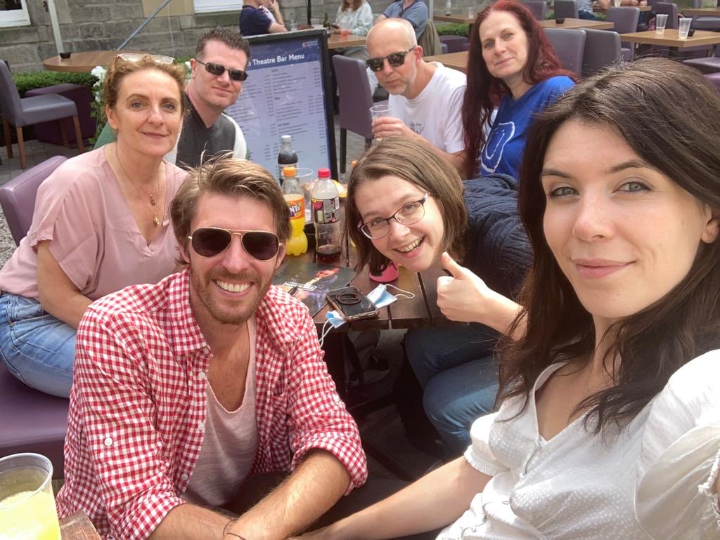 Jane Eyre team enjoying a drink after our third sell-out performance <a href="/theSpaceUK/">theSpaceUK</a> as part of <a href="/edfringe/">Edinburgh Festival Fringe</a> runs until 14th!