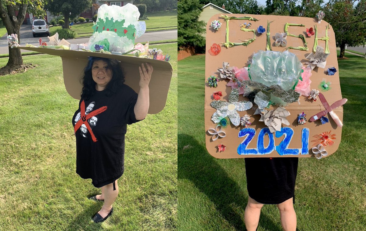 WinRanger's tweet photo. #GISH wanted a big sun hat #Item160 using recycled materials. It was fun & I had great music 2 listen 2 while creating this monster hat! @Billy_Moran @LoudenSwain1 @SNCmusic @PaulCarella @jasonmanns @OfficialBrianaB @HaydenLeeMusic @thechrisbarron PS I won't bring 2 photo Ops/M&G https://t.co/GAZ424P8gp