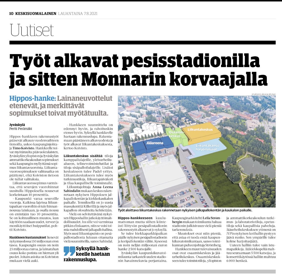 Hyvä näkökulma Jyväskylän Hipposhankeeseen👍