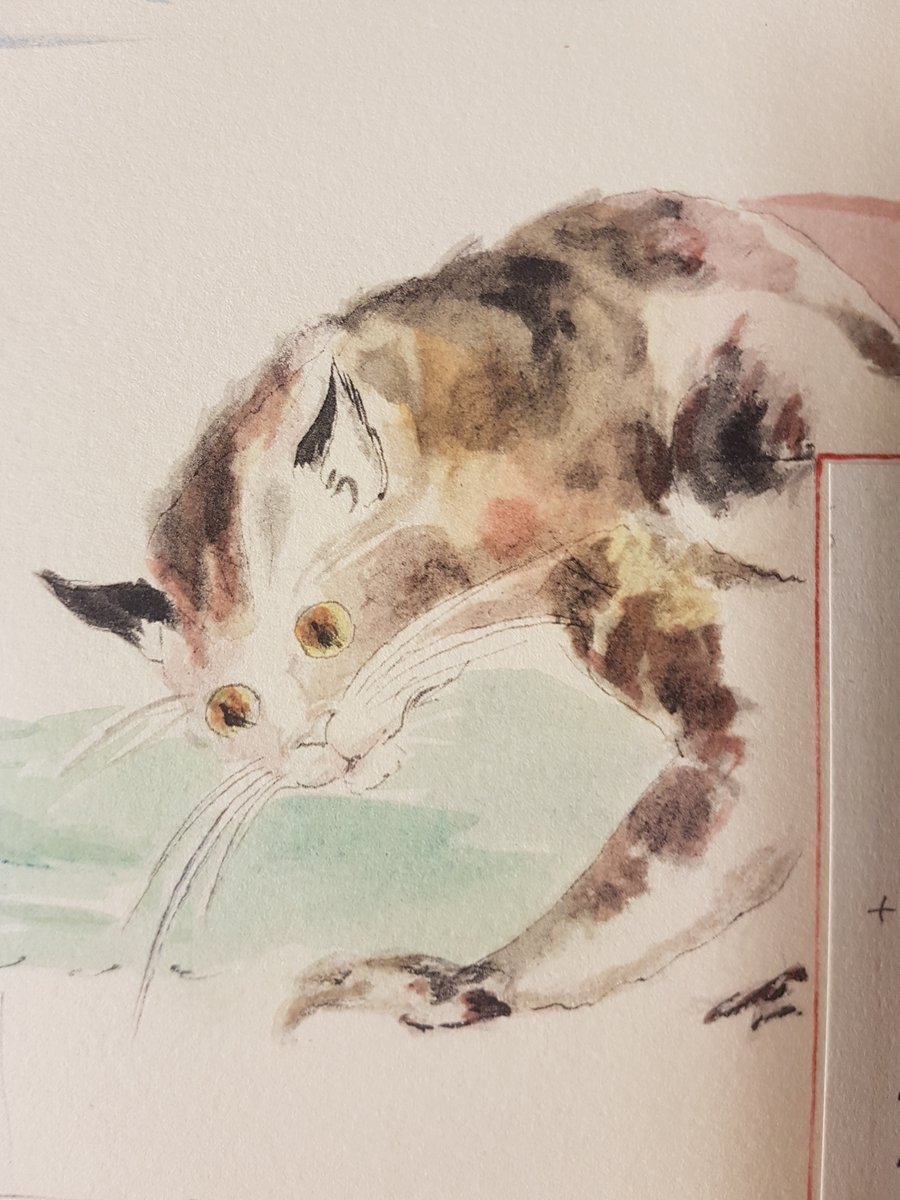 EtonCollLibrary's tweet photo. On #InternationalCatDay we simply had to share these illustrations by William Blake for Thomas Gray's 'Ode on the Death of a Favourite Cat Drowned in a Tub of Goldfishes.' Gray wrote the poem in 1747 after the demise of Horace Walpole's cat, Selima. https://t.co/OnD9I8fmMp