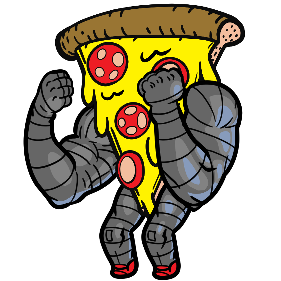「IRON PIZZA MAN
#ksonmeme
#ksononair http」|MUTANT DOG⚡︎⚡︎のイラスト