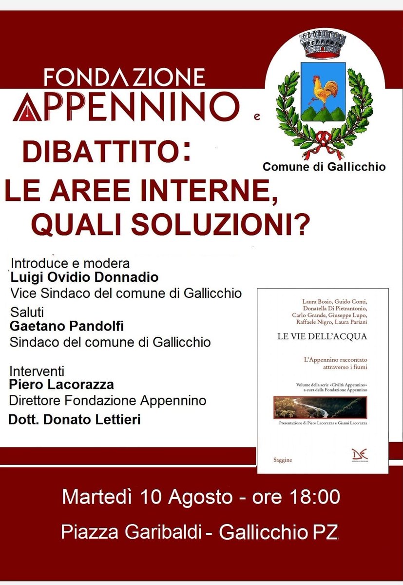 pierolacorazza's tweet photo. #Appennino #Fondazione
Dopo #Valsinni #Lauria #Roccanova #GrumentoNova #Maratea #SanMartinoValleCaudina #Policoro ci vediamo il 10 agosto a #Gallicchio @CiviltAppennino @DonzelliEditore @GiuseppeLupo8 @LRiabitare @ASviSItalia @FilBarbera @fra_monaco @robertomele89 https://t.co/6cCLYR3hwH