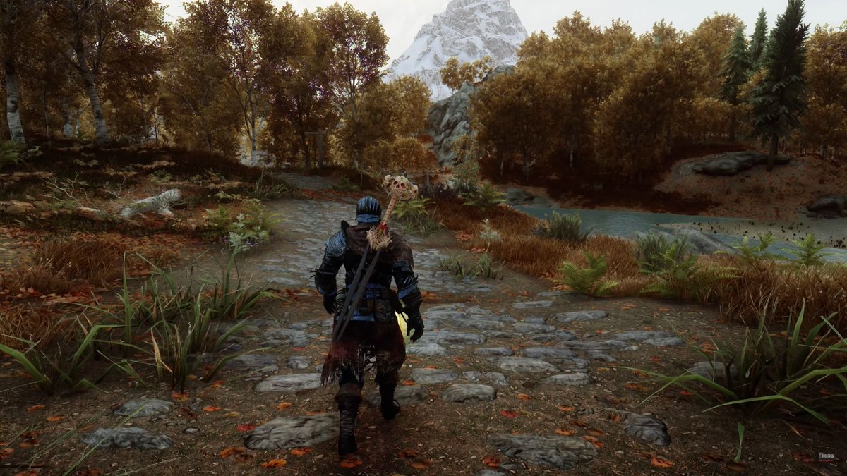 pcgamer's tweet photo. Here's Skyrim with over 500 mods and ray tracing. https://t.co/NI6MDJhj8s https://t.co/pBMGfw2q7A
