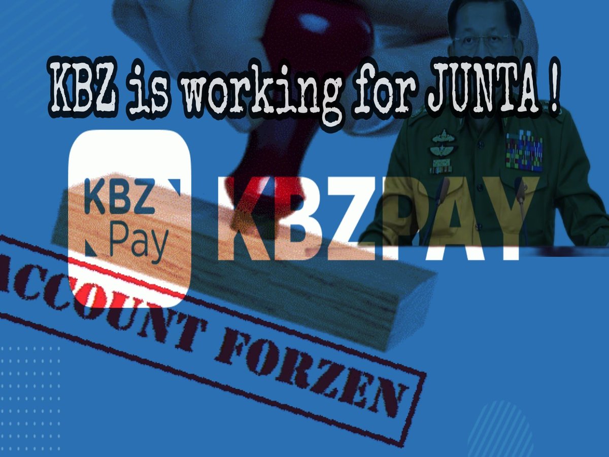 Chanapai247's tweet photo. Currently , many KBZ accounts are being frozen in #Myanmar for no apparent reason . People lost a lot of money under the reason of their account has been frozen . But we know that it's SAC's plan . Hey KBZ ,  Stop supporting SAC !
#KBZWorkingForJunta
#WhatsHappeningInMyanmar https://t.co/Ca7Hkgau9Q