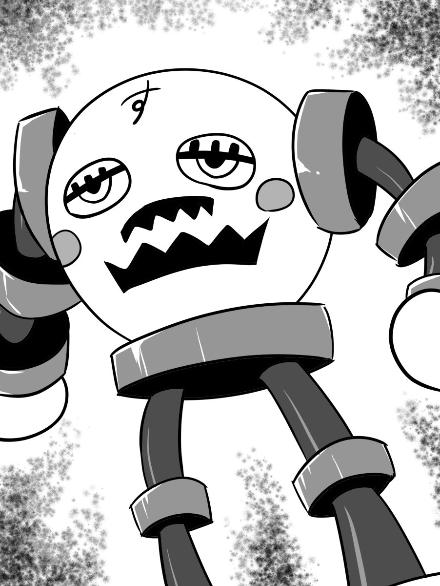 第3話から本格的に登場する「すこやかまんじゅうのヤラネーダ」、絵が無くても読む人が想像しやすいようにと思って出したアイデアだけど、せっかくなので簡単に描いてもらった。実際に絵にすると成程こうなるんだ…感がある。