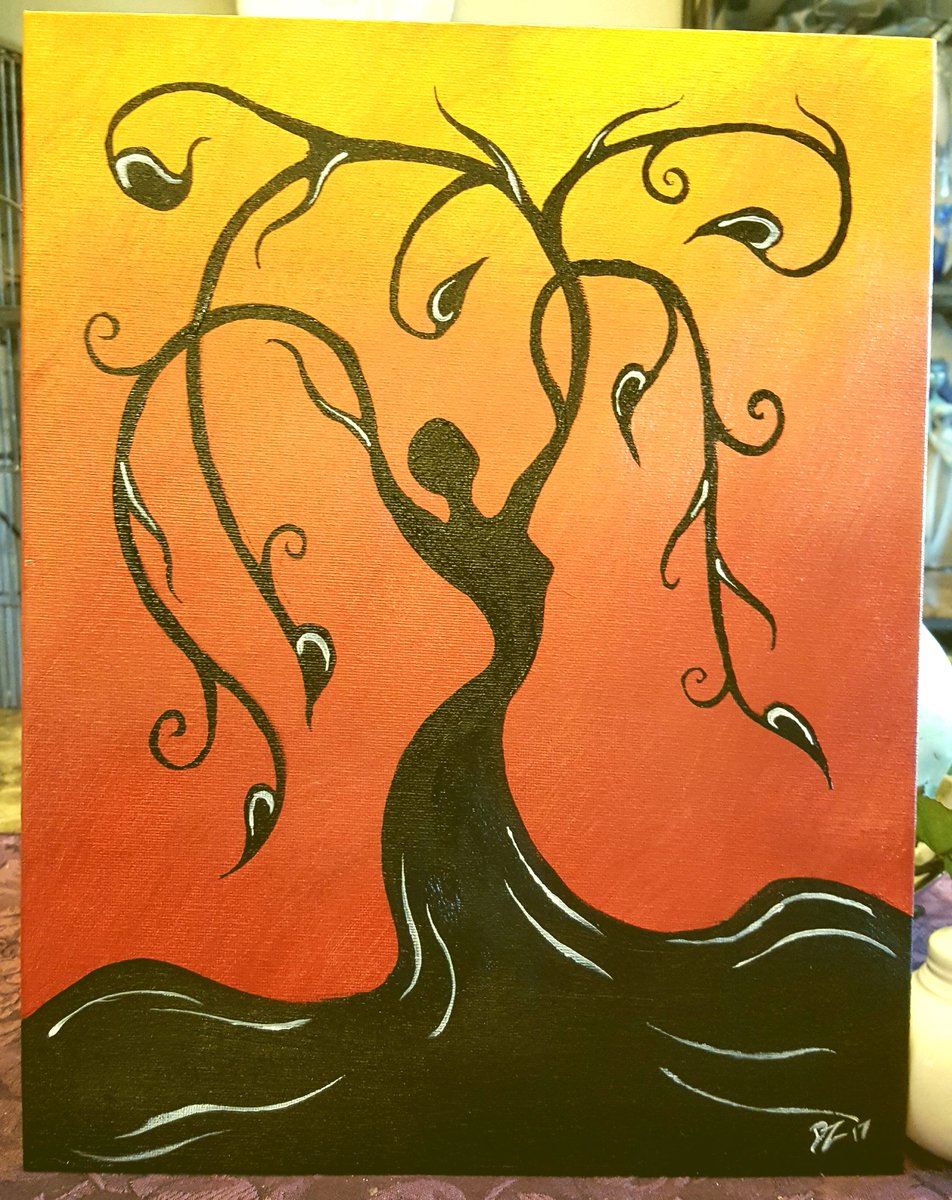 Sometimes i host paint and takes, they are a lot of fun leading a group.  This is a earth tree mother image from a few years ago.