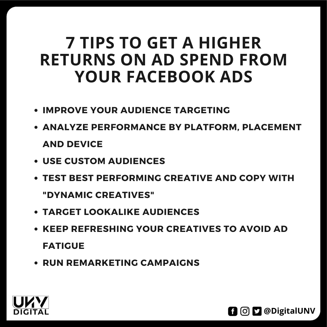 DigitalUNV's tweet photo. Optimizing your Facebook Ads to deliver best quality reach & leads with the least spending is crucial.
To help you run a cost effective Facebook Ad Campaign in the future, here are 7 pro tips!
#unvdigital #fbads #facebook #facebookmarketing #facebookadmanager #facebookinsightso https://t.co/ZEipl5CYok