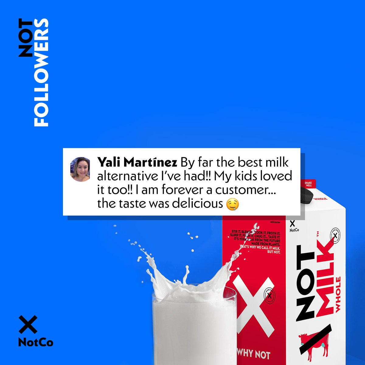 Plant based milk goals right there! 🙌 👍 if you love NotMilk™ as much as Yali! #plantbasedmilk #plantbasedstartup #notmilk