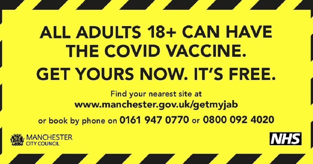 NEW CLINIC ALERT⚠ From Monday 9 August, the Town Hall Extension, St Peter's Square, M60 2LA (for satnavs use M2 5DB) will operate as a COVID-19 vaccination site, offering Pfizer and Astra Zeneca 1st/2nd doses. Visit orlo.uk/3NIIL for operating dates and times❤