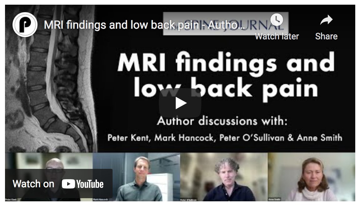 PeteOSullivanPT's tweet photo. MRI imaging findings (disc degeneration and disc herniation) associated with previous trajectory of LBP with impact in young adults https://t.co/B5zEiXAZWL. Here 👇👇👇we discuss what these findings may mean for researchers, clinicians and patients.
https://t.co/fcjBw3bkax https://t.co/LNfv8v5Zan